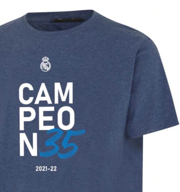 Real Madrid 2021/22 Campeones 35 T-shirt Navy - Image 2