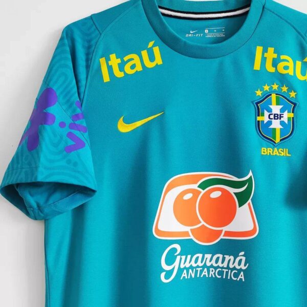 Brazil 2022 Pre-Match Jersey - Lake Blue - Image 3