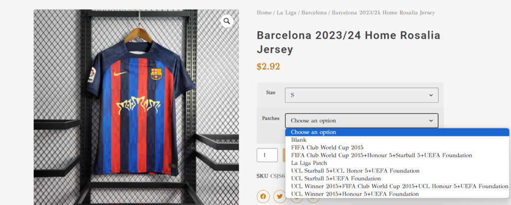 Barcelona Home Jersey 2023/24 – S Size Black Edition for True Fans image 5