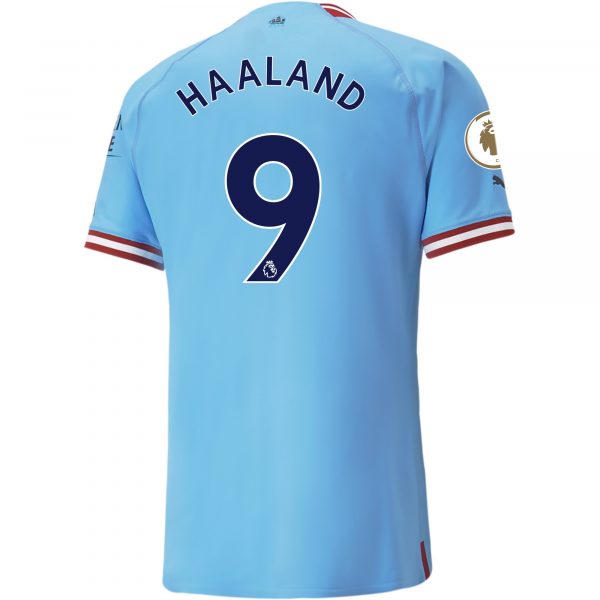 Reliving Man City's Greatest Moments with the 2022/23 Treble Winners Jersey Haaland 9 man city